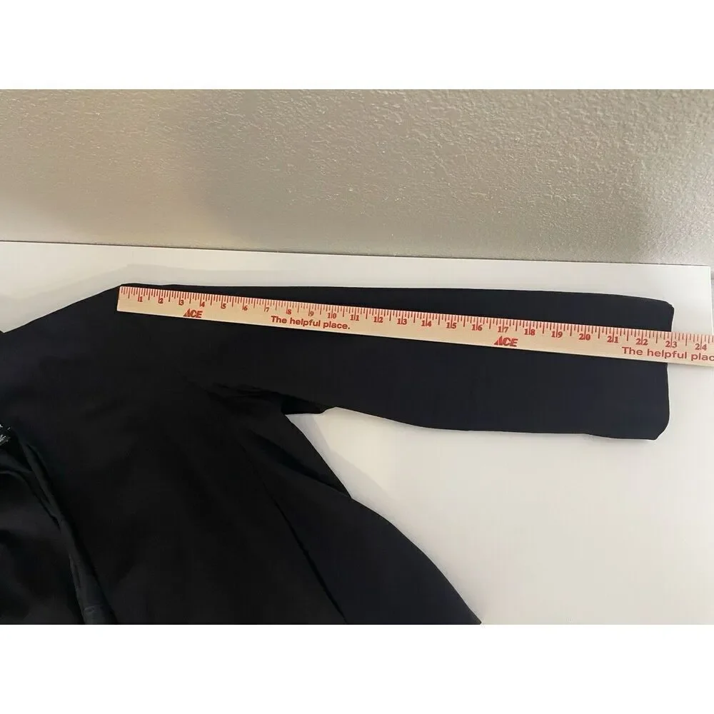 Eileen Fisher Size XL Black Jacket Open Front Blazer Short Pockets